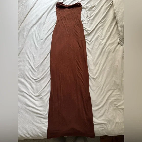 Revolve Elegant Strapless Brown Dress - Picture 2 of 7